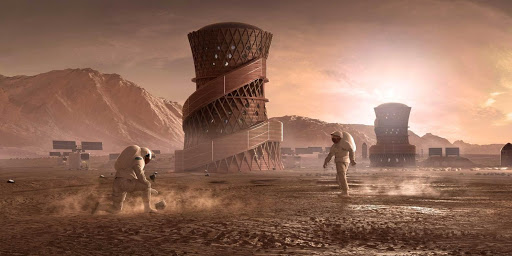  3D printed habitat on Mars - A concept (Credits: SEArch+ and Apis Cor)