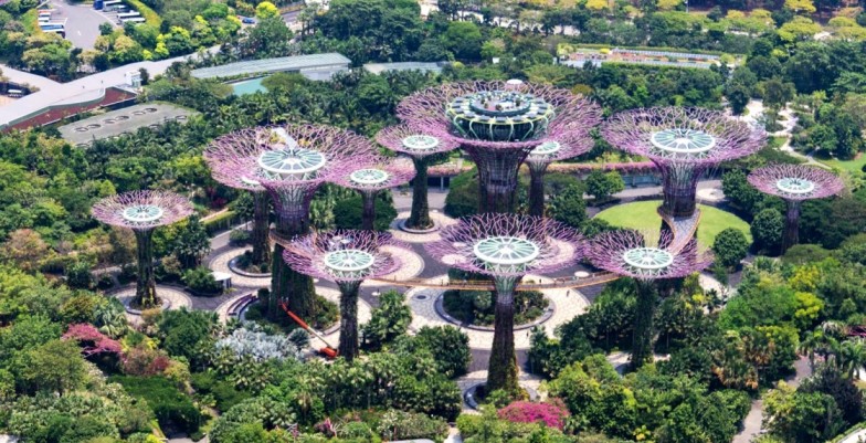 The Garden by the Bay in Singapore is a unique project that incorporates greenery in contemporary urban settings.