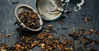 Dried tea leaves used to brew tea, tea center, hands on learning environment