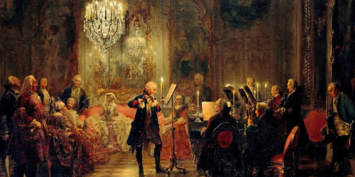 A gathering to listen to music in early times