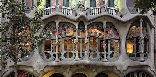 Casa Battlo. Barcelona, Spain, House of Bones, Antoni Gaudi, Antique
